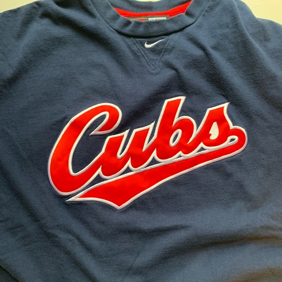 Mens Chicago Cubs Nike shirt mens medium navy blue red embroidered patch MLB - Picture 2 of 7